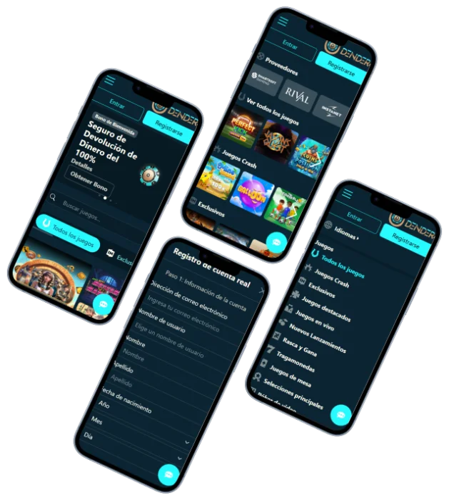 Dendera Casino aplicación móvil con juegos, bonos y registro de cuenta