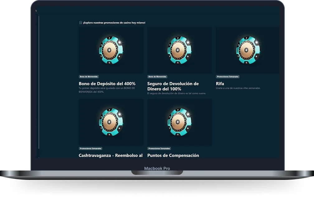 Vegasino Casino promociones con bonos de depósito, reembolsos y sorteos